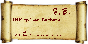 Hümpfner Barbara névjegykártya